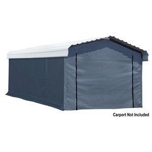ShelterLogic Enclosure Kit Accessory for 12x20 ft Carport Grey