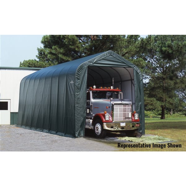 ShelterCoat 16 x 40 ft Garage Peak Green STD