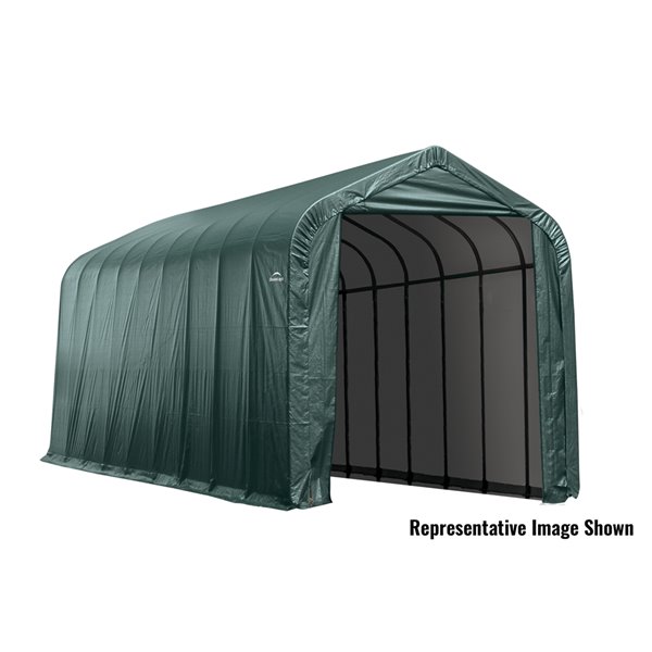 ShelterCoat 16 x 40 ft Garage Peak Green STD