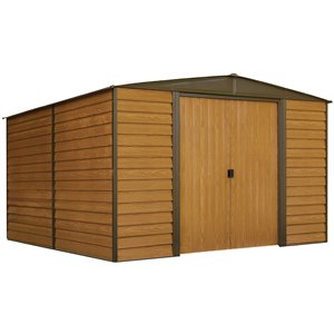 Woodridge 10-ft x 12-ft Brown Steel Storage Shed