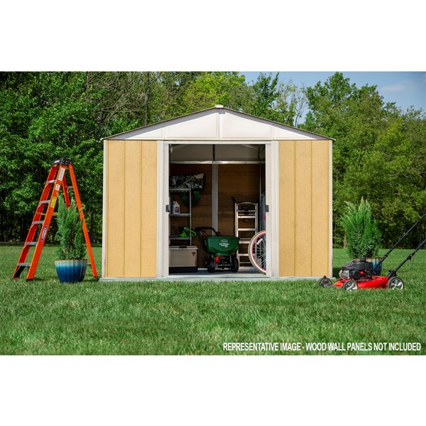 ARROW Ironwood Steel Hybrid Shed Kit 10 x 8 ft Cream 