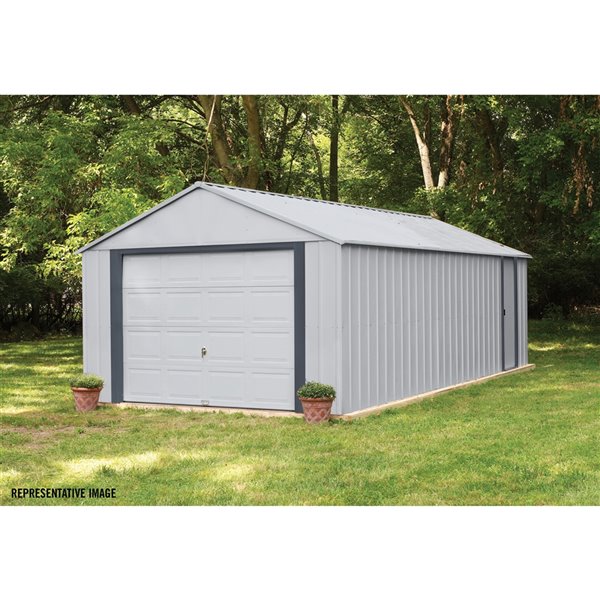 Arrow Murryhill Galvanized Steel Storage Building Gray 12-ft x 7-ft