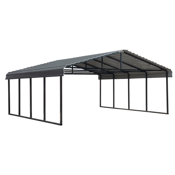 Arrow 20-ft x 20-ft Charcoal Carport