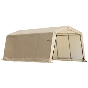 AutoShelter 10-ft x 20-ft Brown Polyethylene Garage