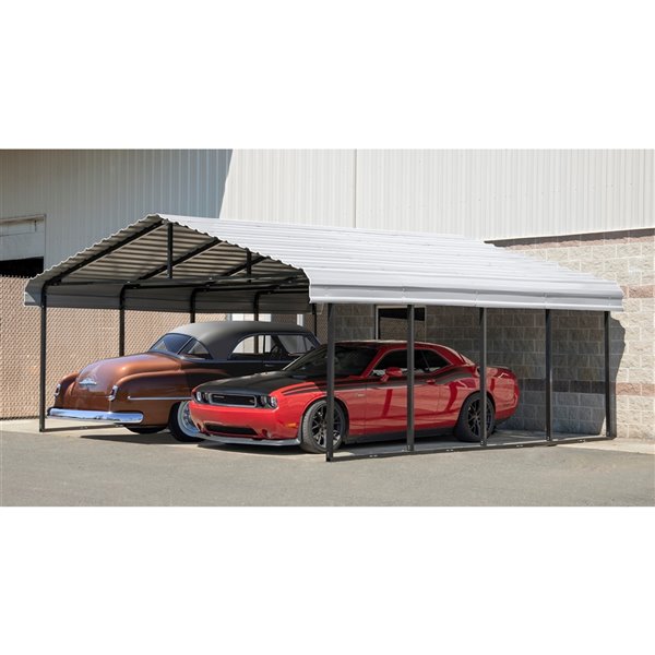 Arrow Carport 20-ft x 20-ft - Eggshell