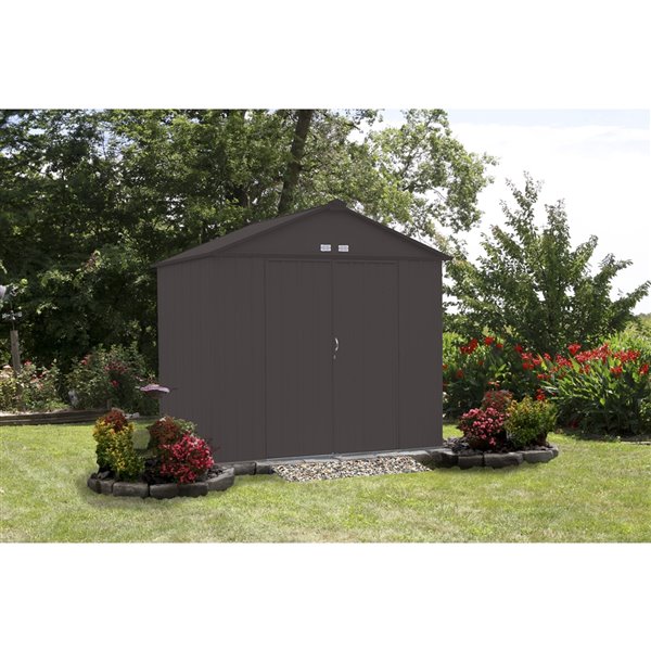 arrow ezee shed steel storage 8x7 ft galvanized charcoal