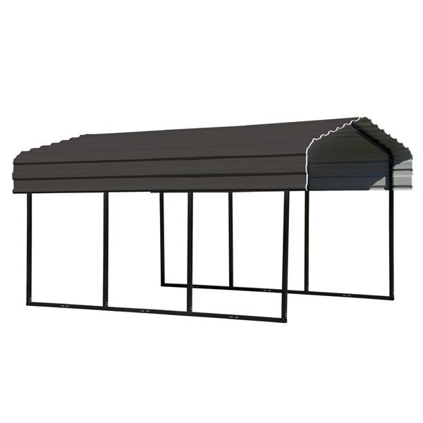 Arrow Steel Carport 10x15x7 Ft Galvanized Black Charcoal Cphc101507 Rona