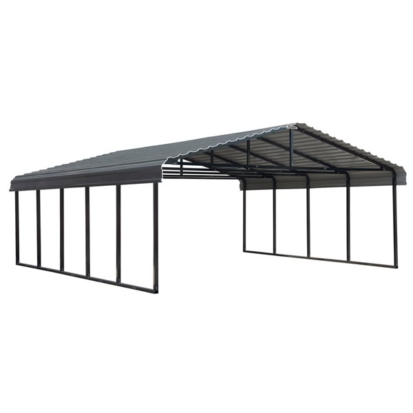 Arrow 20 x 24-ft Charcoal Metal Carport