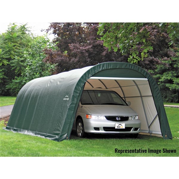 ShelterCoat 12 x 28 ft Garage Round Green STD