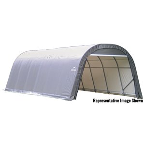 ShelterLogic 12 x 28-ft Round Grey Steel Garage and Storage Shelter