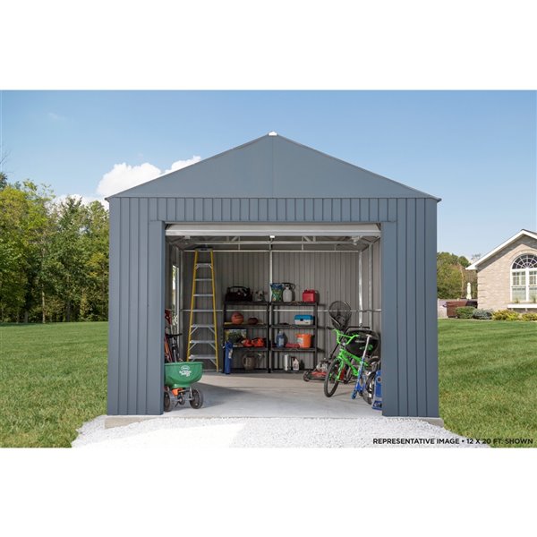 Sojag Everest 12 x 15-ft Charcoal Metal Storage Garage