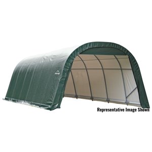 ShelterLogic 13 x 28-ft Round Green Steel Garage and Storage Shelter