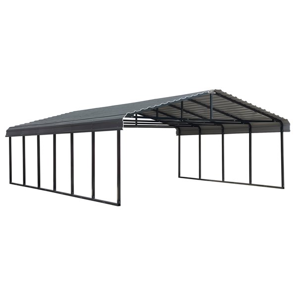 Arrow 20 x 29-ft Charcoal Metal Carport