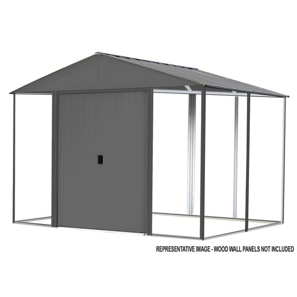 arrow ironwood steel hybrid shed kit 10x12 ft antracite