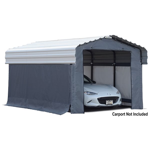 Enclosure Kit Accessory for 10x15 ft Carport Grey