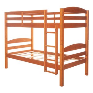 Solid Wood Twin over Twin Bunk Bed - Honey