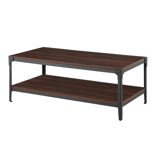 Walker Edison Urban Industrial Angle Iron Wood Coffee Table - Dark ...