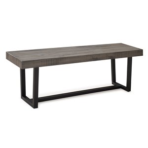 60-in Solid Wood Dining Bench - Grey