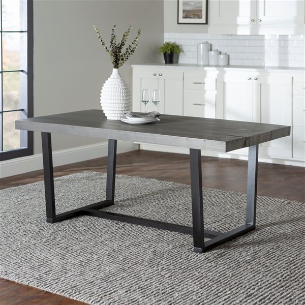 Dining table gray wood hot sale