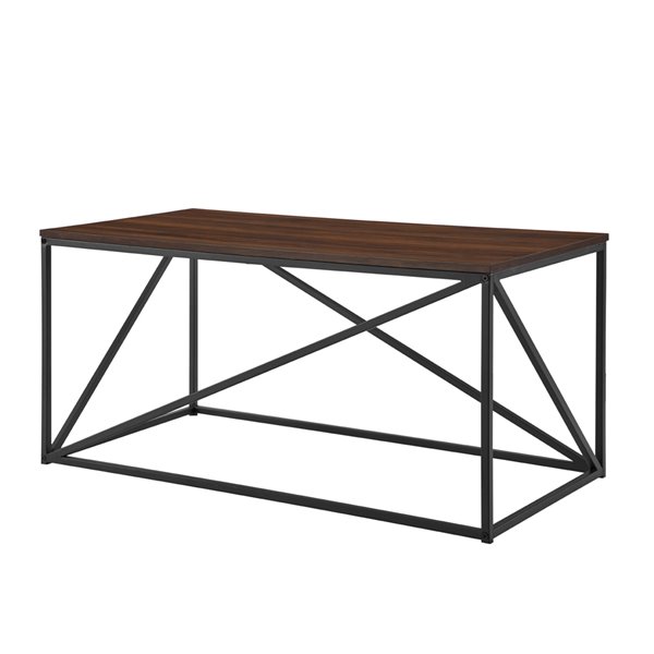 Walker Edison Modern Geometric Coffee Table - 40-in - Dark Walnut ...