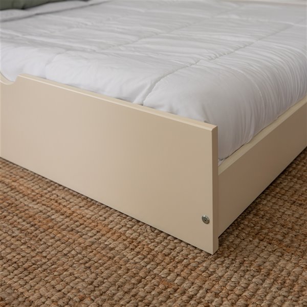 Walker Edison Solid Wood Twin Trundle, White Queen Trundle Bed