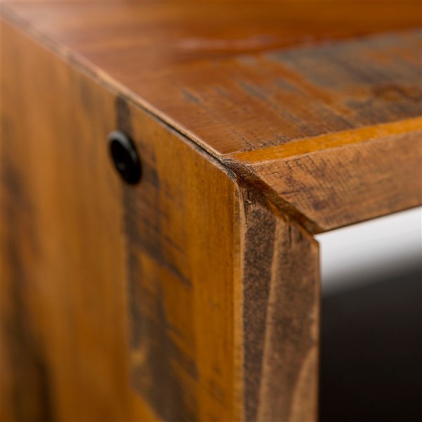 58-in Solid Rustic Reclaimed Wood Entry Bench - Amber