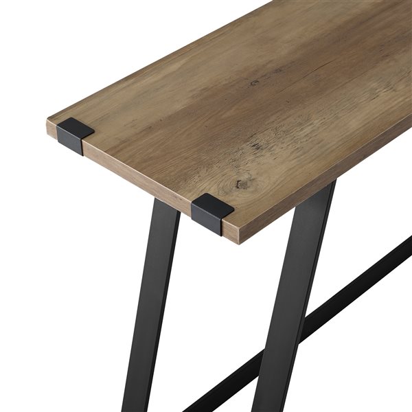 46-in Modern Industrial Entryway Table - Rustic Oak