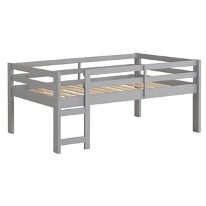 Solid Wood Low Loft Bed - Grey