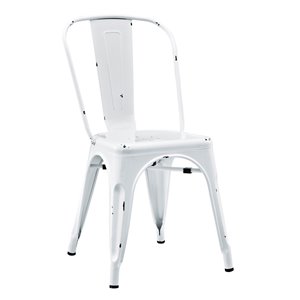Stackable Metal Café Bistro Chair - White