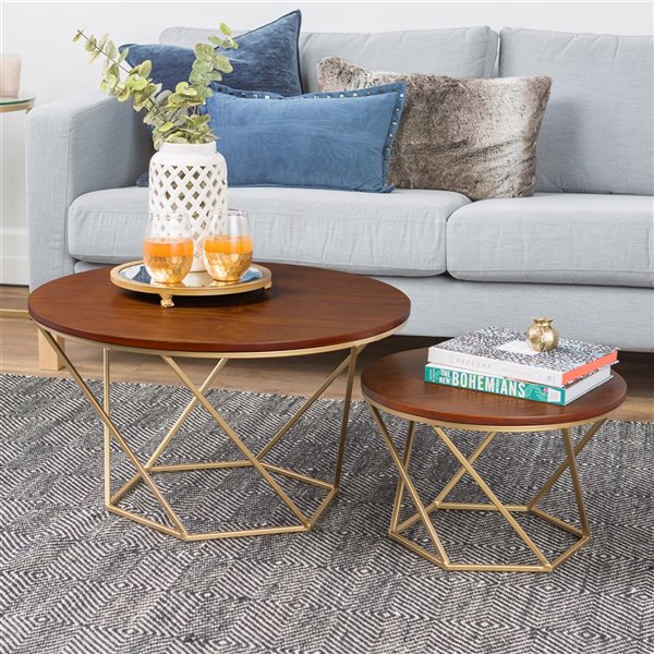 walker edison geometric nesting coffee tables