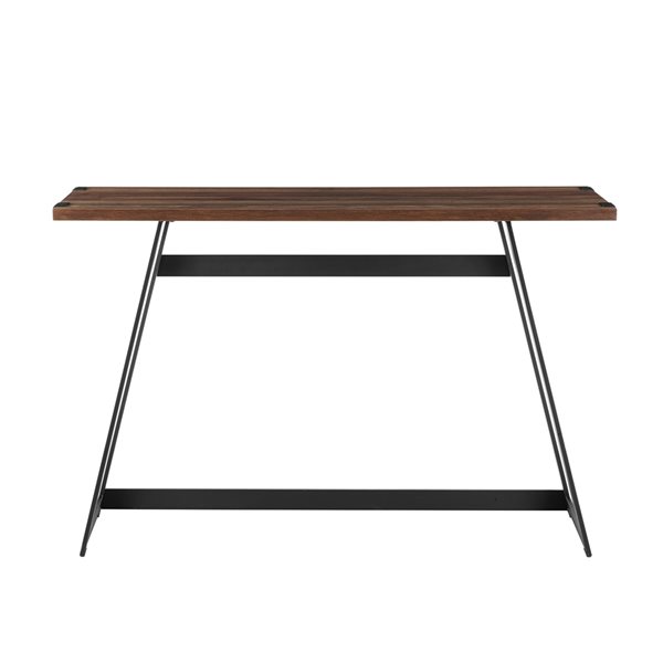 46-in Modern Industrial Entryway Table - Dark Walnut