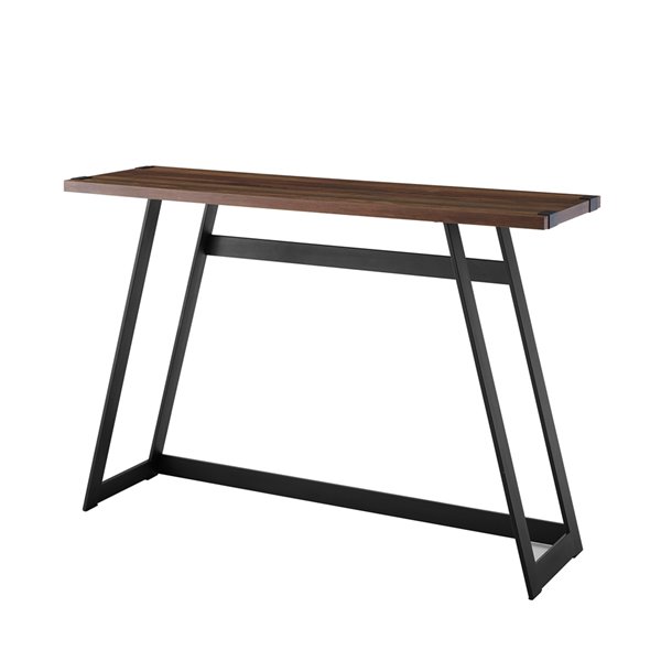 46-in Modern Industrial Entryway Table - Dark Walnut