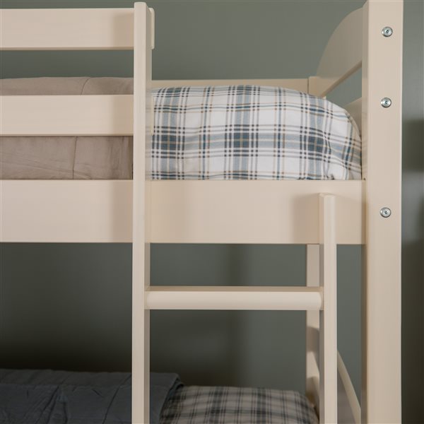 WALKER EDISON Solid Wood Twin Over Twin Bunk Bed - White LWWSTOTWH | RONA