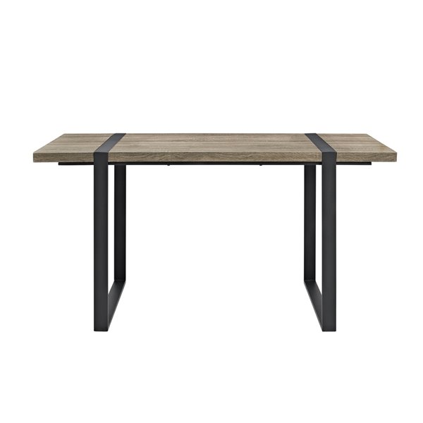 60-in Industrial Metal Wood Dining Table - Driftwood