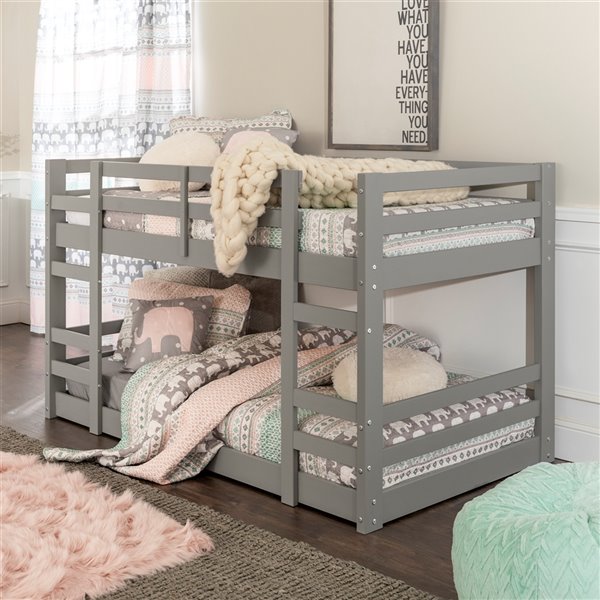 Low Wood Twin Bunk Bed - Grey