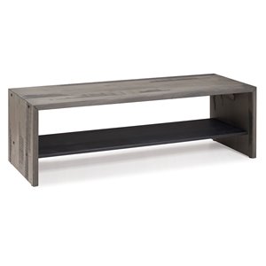 58-in Solid Rustic Reclaimed Wood Entry Bench - Gray