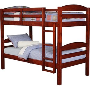 Solid Wood Twin over Twin Bunk Bed - Cherry