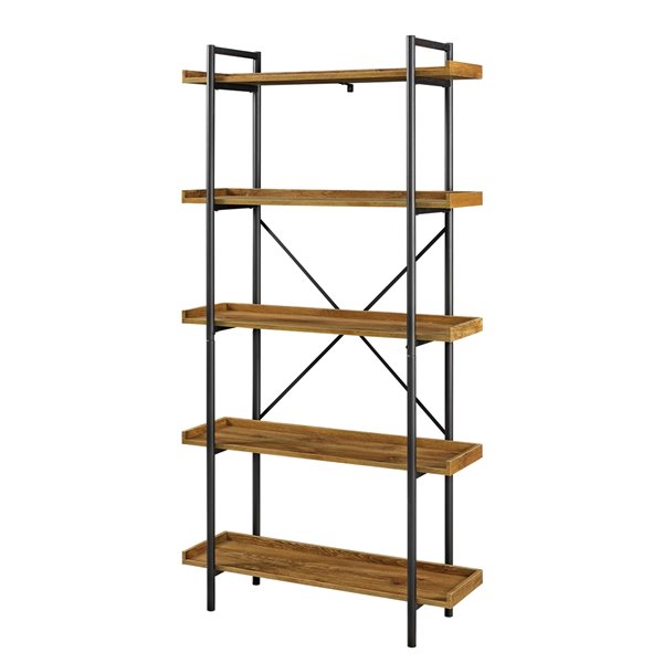 WALKER EDISON 68in Urban Pipe Bookshelf Barnwood LWS68UPBW RONA