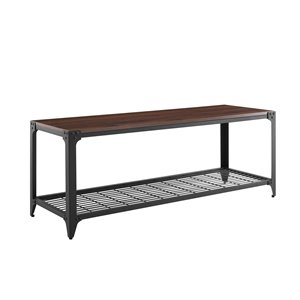 48-in Industrial Angle Iron Entry Bench - Dark Walnut