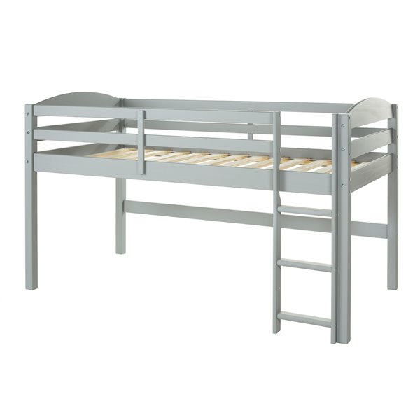 Solid Wood Low Loft Twin Bed - Grey