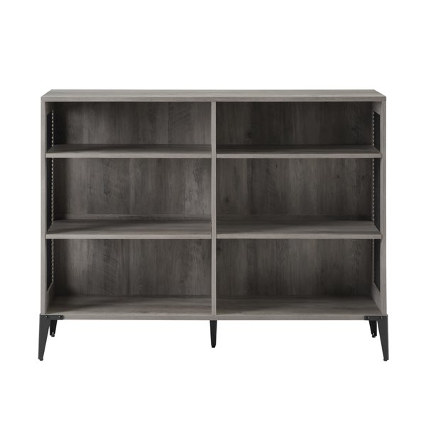 Walker Edison Mesh Side Industrial Bookshelf - 52-in- Grey Wash