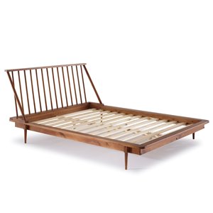Modern Wood Queen Spindle Bed - Caramel