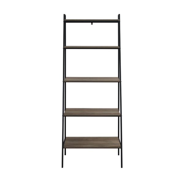 WALKER EDISON 72in Industrial Ladder Bookcase Grey Wash LWS72ARLDGW