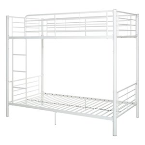 Premium Metal Twin over Twin Bunk Bed - White