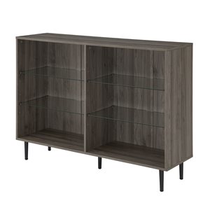 Walker Edison Mid Century Modern Bookcase - 48-in - Slate Grey