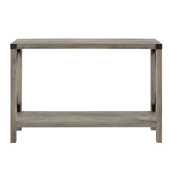 WALKER EDISON 46in Rustic Farmhouse Entryway Table Grey Wash LWF46MXETGW RONA