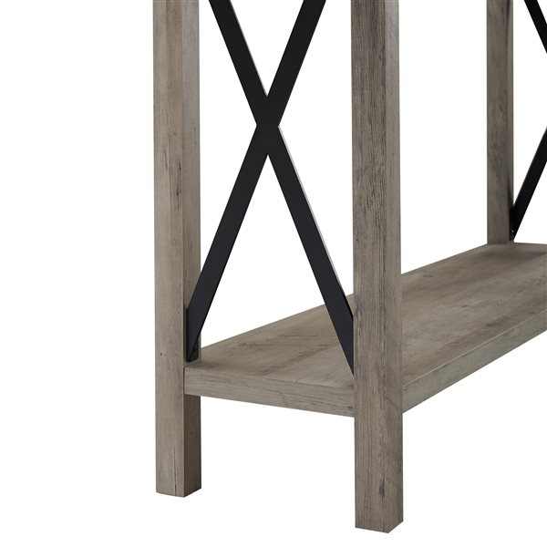 WALKER EDISON 46-in Rustic Farmhouse Entryway Table - Grey Wash ...