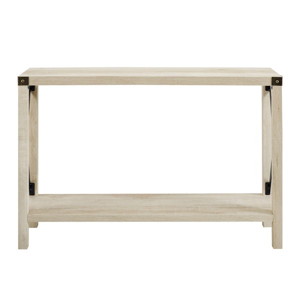 46-in Rustic Farmhouse Entryway Table - White Oak
