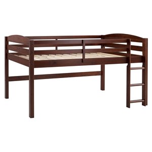 Solid Wood Low Loft Twin Bed - Walnut