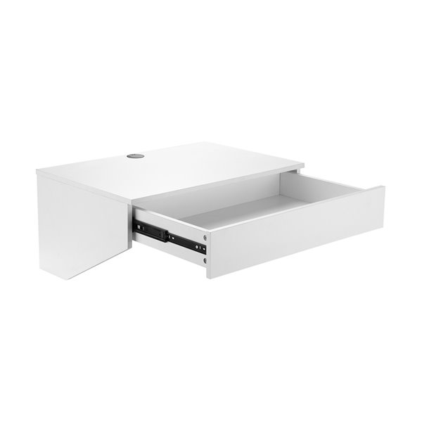 TygerClaw Wall-Mounted Desk with Drawer - 12.99-in x 28.35-in - White ...